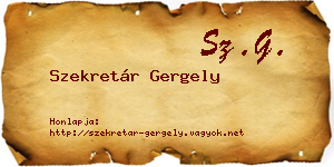 Szekretár Gergely névjegykártya